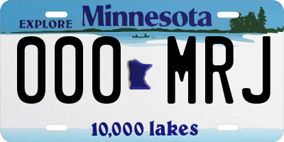 MN license plate 000MRJ