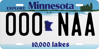 MN license plate 000NAA