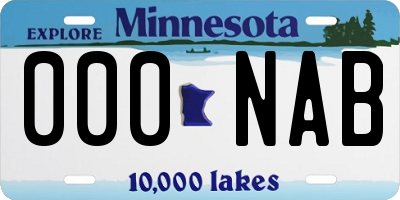 MN license plate 000NAB