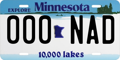MN license plate 000NAD