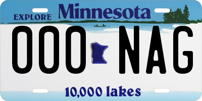 MN license plate 000NAG