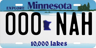 MN license plate 000NAH