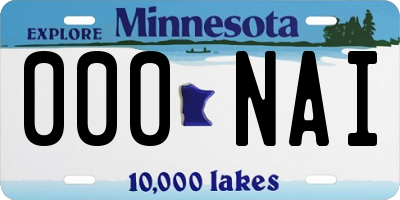 MN license plate 000NAI