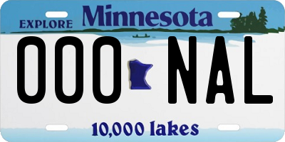 MN license plate 000NAL