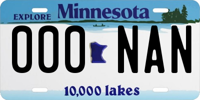 MN license plate 000NAN