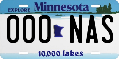 MN license plate 000NAS
