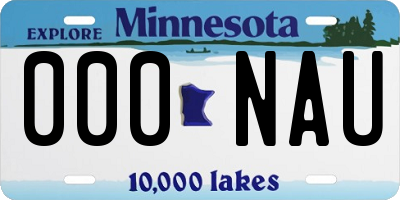 MN license plate 000NAU