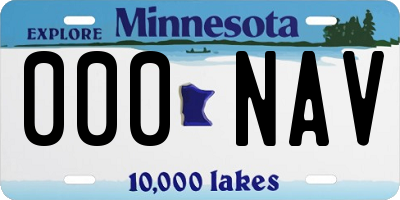 MN license plate 000NAV