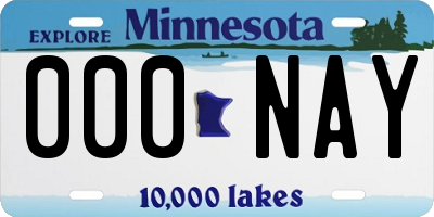 MN license plate 000NAY