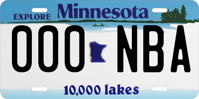 MN license plate 000NBA