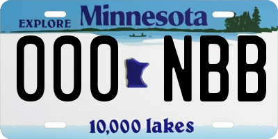 MN license plate 000NBB
