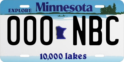 MN license plate 000NBC