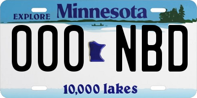 MN license plate 000NBD