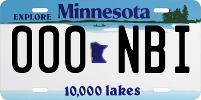 MN license plate 000NBI