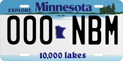 MN license plate 000NBM
