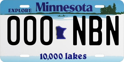 MN license plate 000NBN