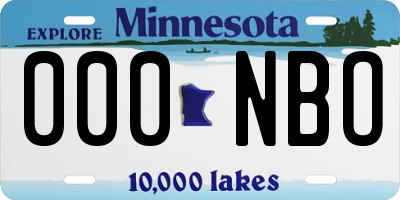 MN license plate 000NBO