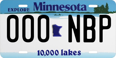 MN license plate 000NBP