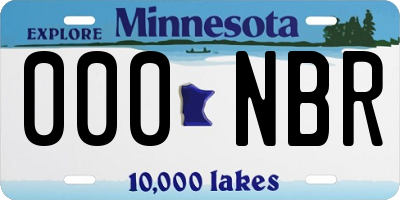 MN license plate 000NBR
