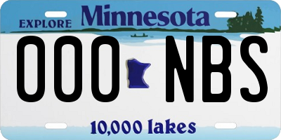 MN license plate 000NBS