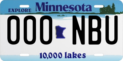 MN license plate 000NBU