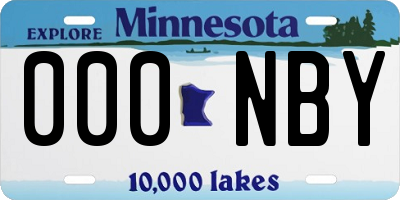 MN license plate 000NBY