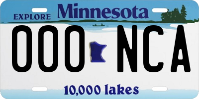 MN license plate 000NCA