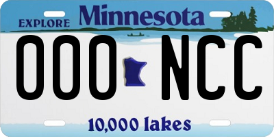 MN license plate 000NCC