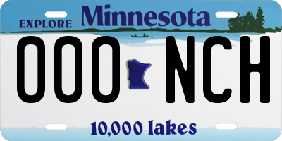 MN license plate 000NCH
