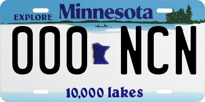 MN license plate 000NCN