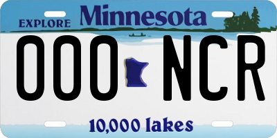 MN license plate 000NCR