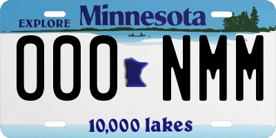 MN license plate 000NMM