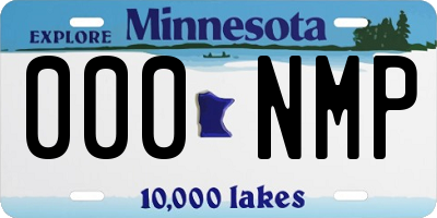 MN license plate 000NMP