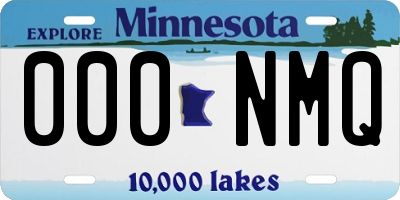 MN license plate 000NMQ