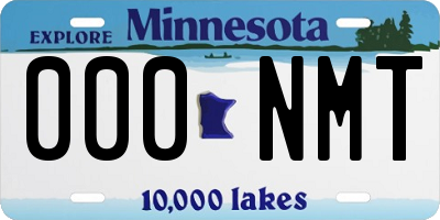 MN license plate 000NMT