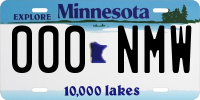 MN license plate 000NMW