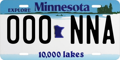 MN license plate 000NNA