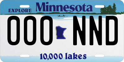 MN license plate 000NND