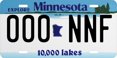 MN license plate 000NNF
