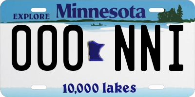MN license plate 000NNI