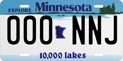 MN license plate 000NNJ