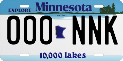 MN license plate 000NNK