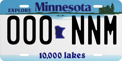 MN license plate 000NNM