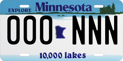 MN license plate 000NNN