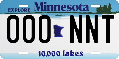 MN license plate 000NNT