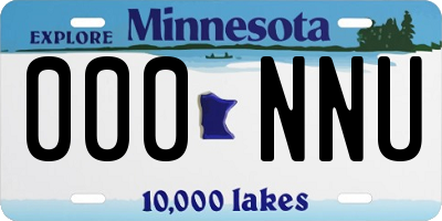 MN license plate 000NNU