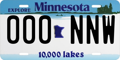 MN license plate 000NNW