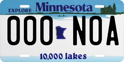 MN license plate 000NOA