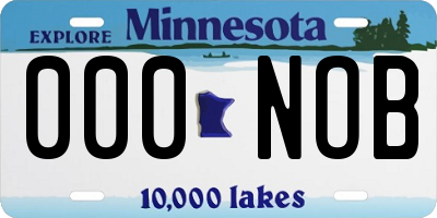 MN license plate 000NOB