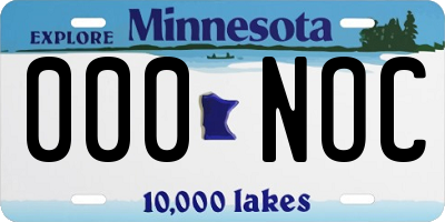 MN license plate 000NOC
